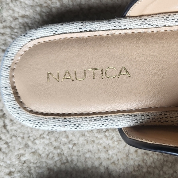 Nautica Cream & Black Preppy Fionola Bow Slip On Shoes Mules Size 8 - Picture 4 of 10